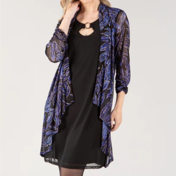 Harper 241 Plus Size Blue Floral Midi Dress Size 3X - Picture 2 of 8